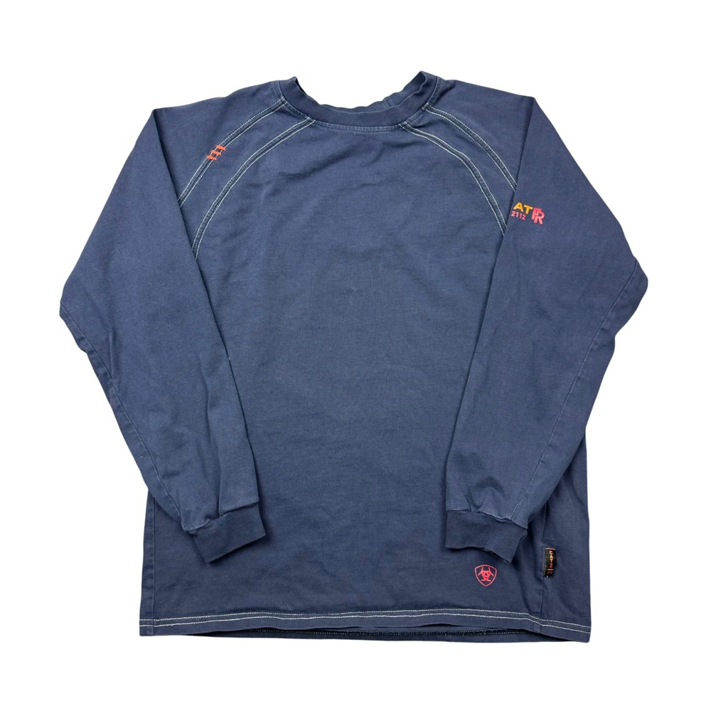 Ariat FR Work T Shirt Men Medium Blue Long Sleeve Cat 2 2112 Workwear